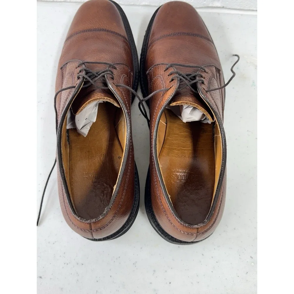 Allen Edmonds Becker Men Size 11‎ B Shoes Brown Leather Cap Toe Low Top Oxford